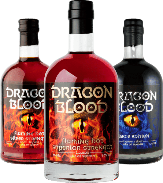 A picture of bottles of Dragon Blood Superior Strength, Silver Strength and Fierce Edition Bottles of Dragon Blood Superior Strength, Silver Strength and Fierce Edition
