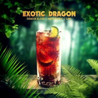 Exotic Dragon; a delicious drink made with Dragon Blood The drink Exotic Dragon